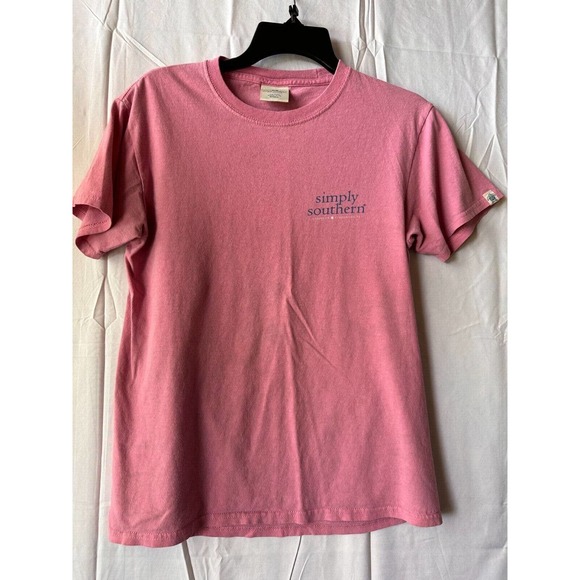 SIMPLY SOUTHERN "Preppy, Happy, Classy" Graphic Pink Small T-shirt. *COOL/NICE - Picture 5 of 6